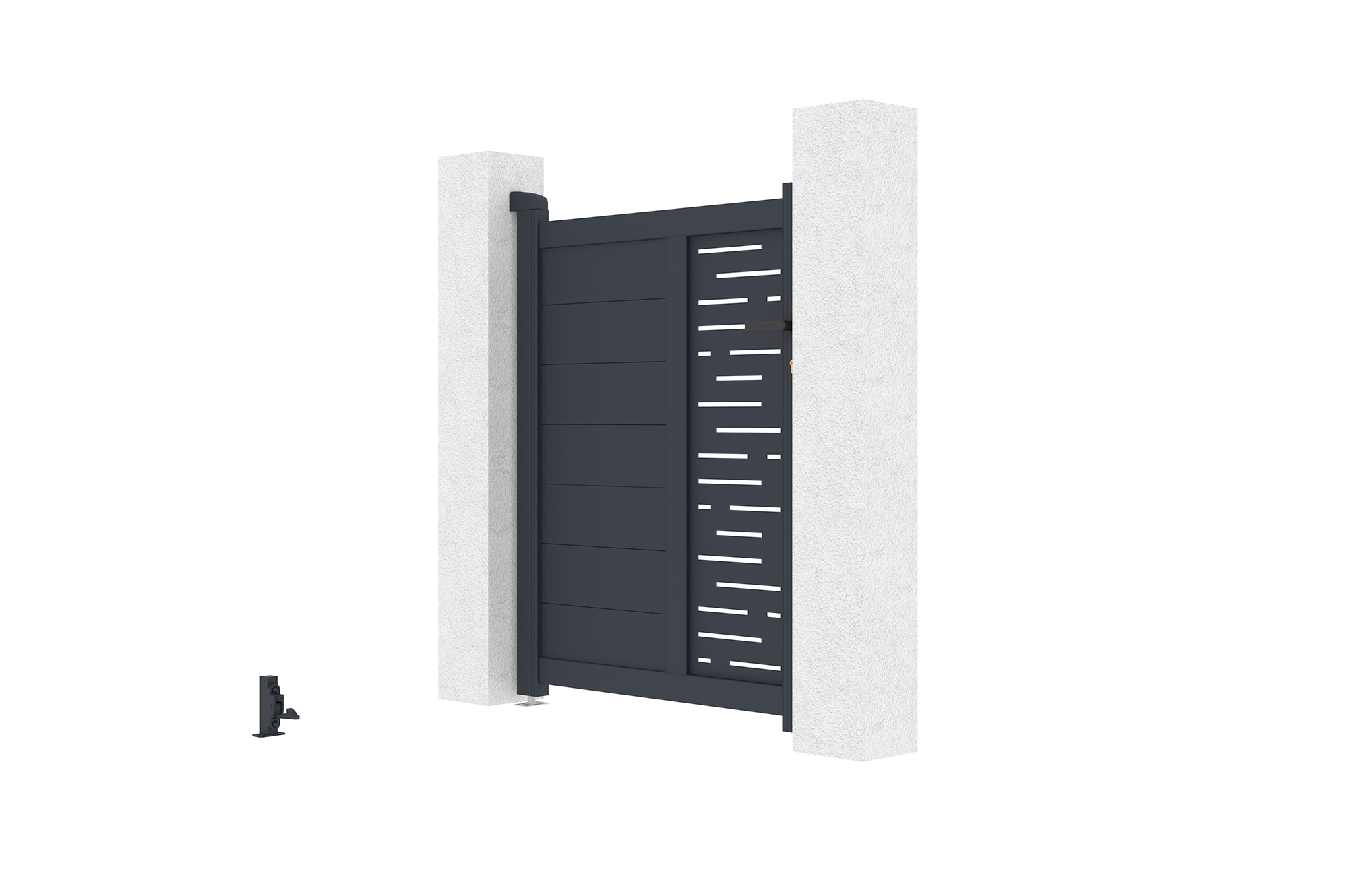 Grå aluminiumgrind 1m ARLBERG H.120cm 7