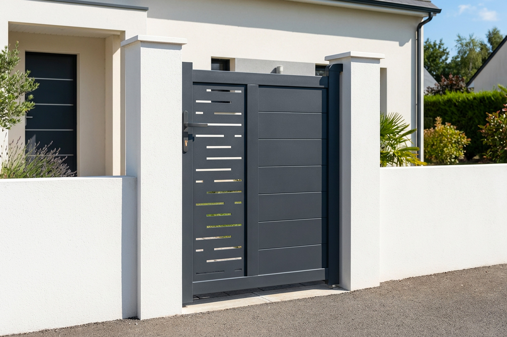 Grå aluminiumgrind 1m ARLBERG H.120cm 12