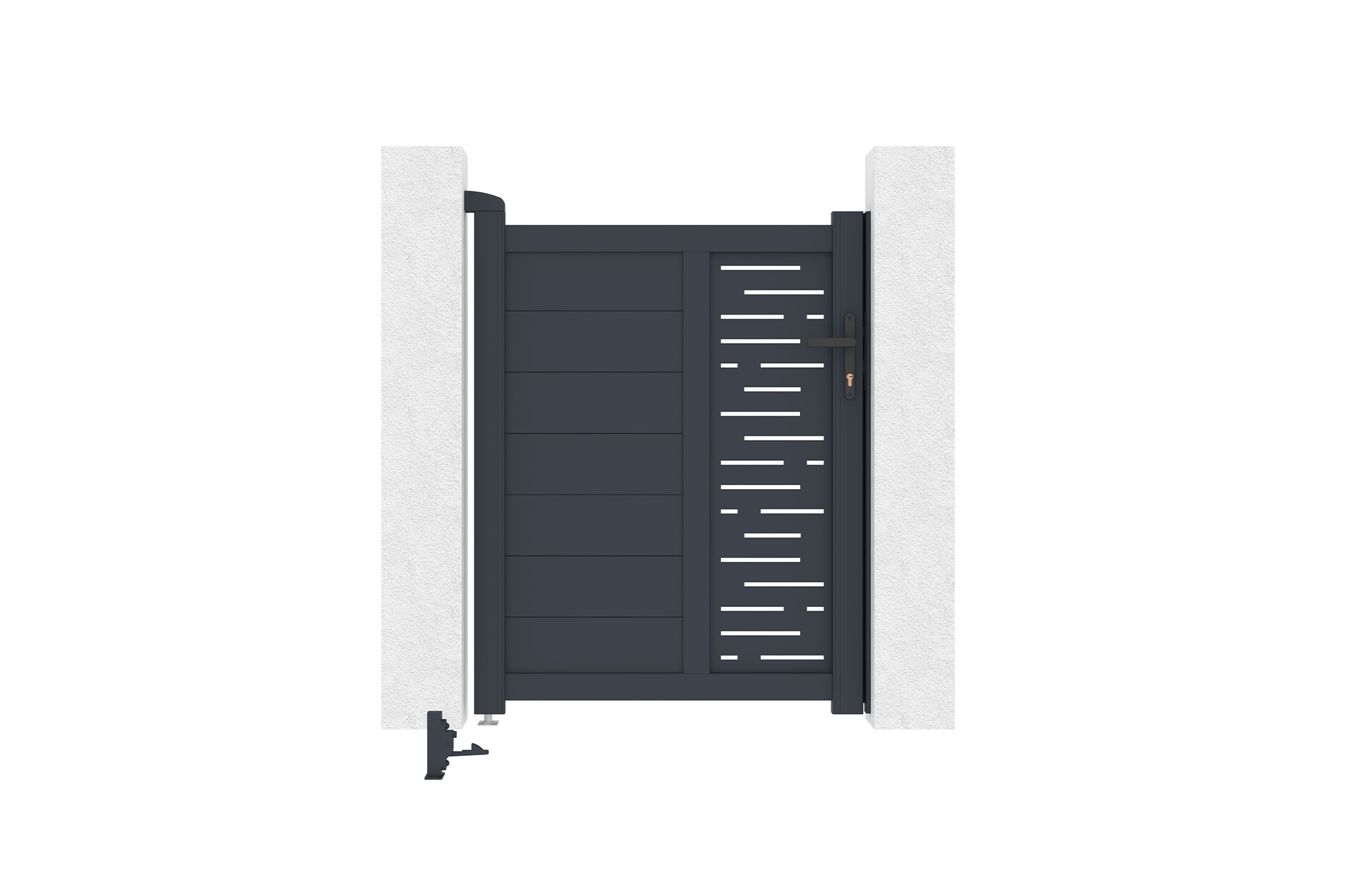 Grå aluminiumgrind 1m ARLBERG H.120cm 6