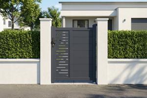 Gray aluminum gate 1m ARLBERG H.120cm main image