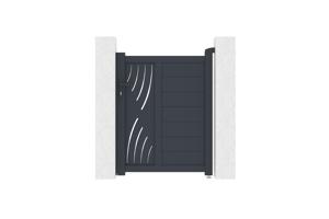 Graues Aluminiumtor 1m VELETA H.120cm 2