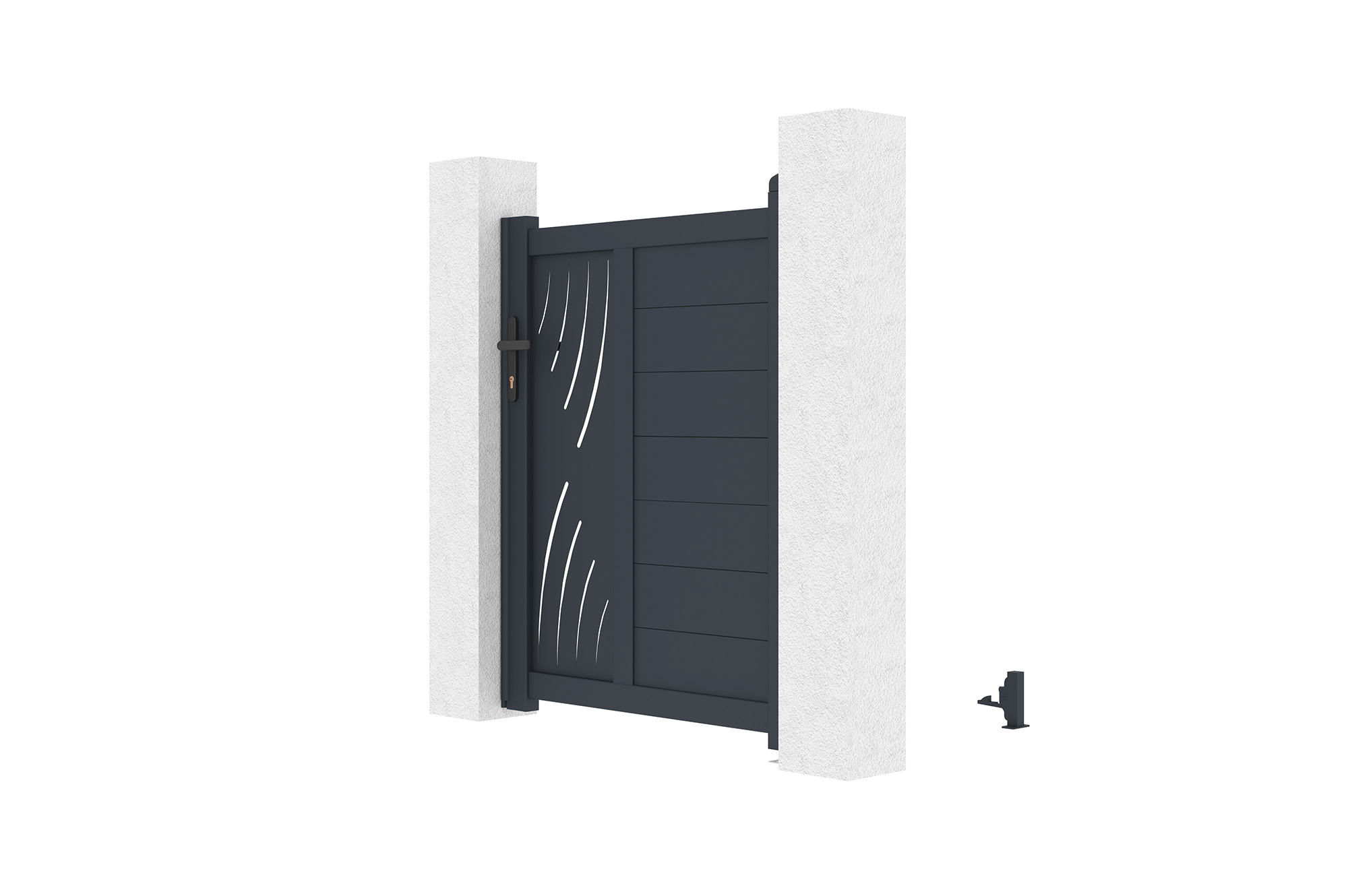 Cancello in alluminio grigio VELETA H.120cm 1m 3