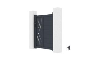 Graues Aluminiumtor 1m VELETA H.120cm 3