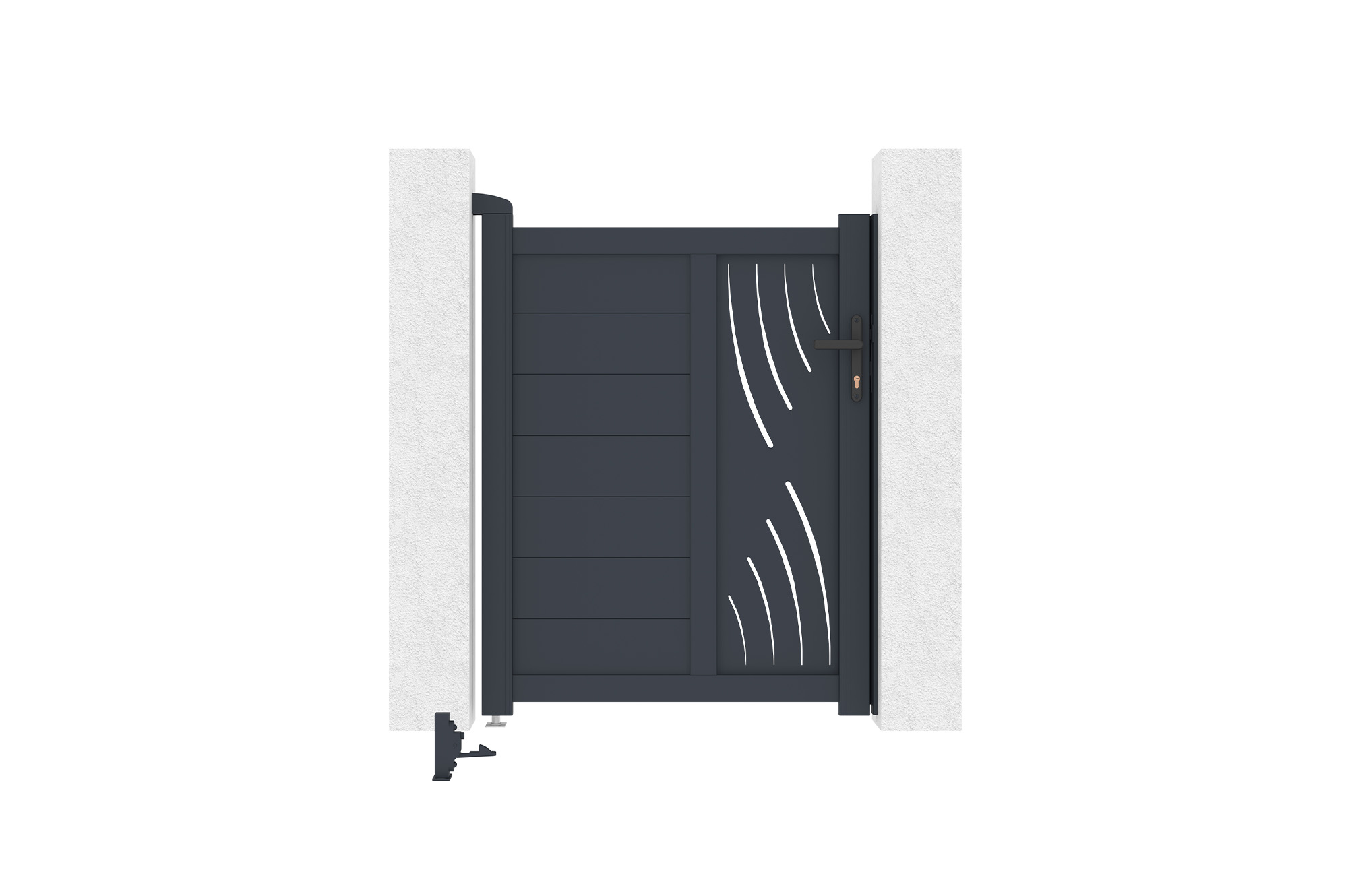 Cancello in alluminio grigio VELETA H.120cm 1m 6