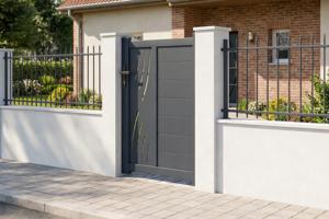 Graues Aluminiumtor 1m VELETA H.120cm 12
