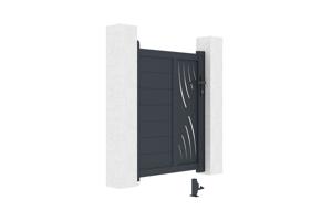 Graues Aluminiumtor 1m VELETA H.120cm 8