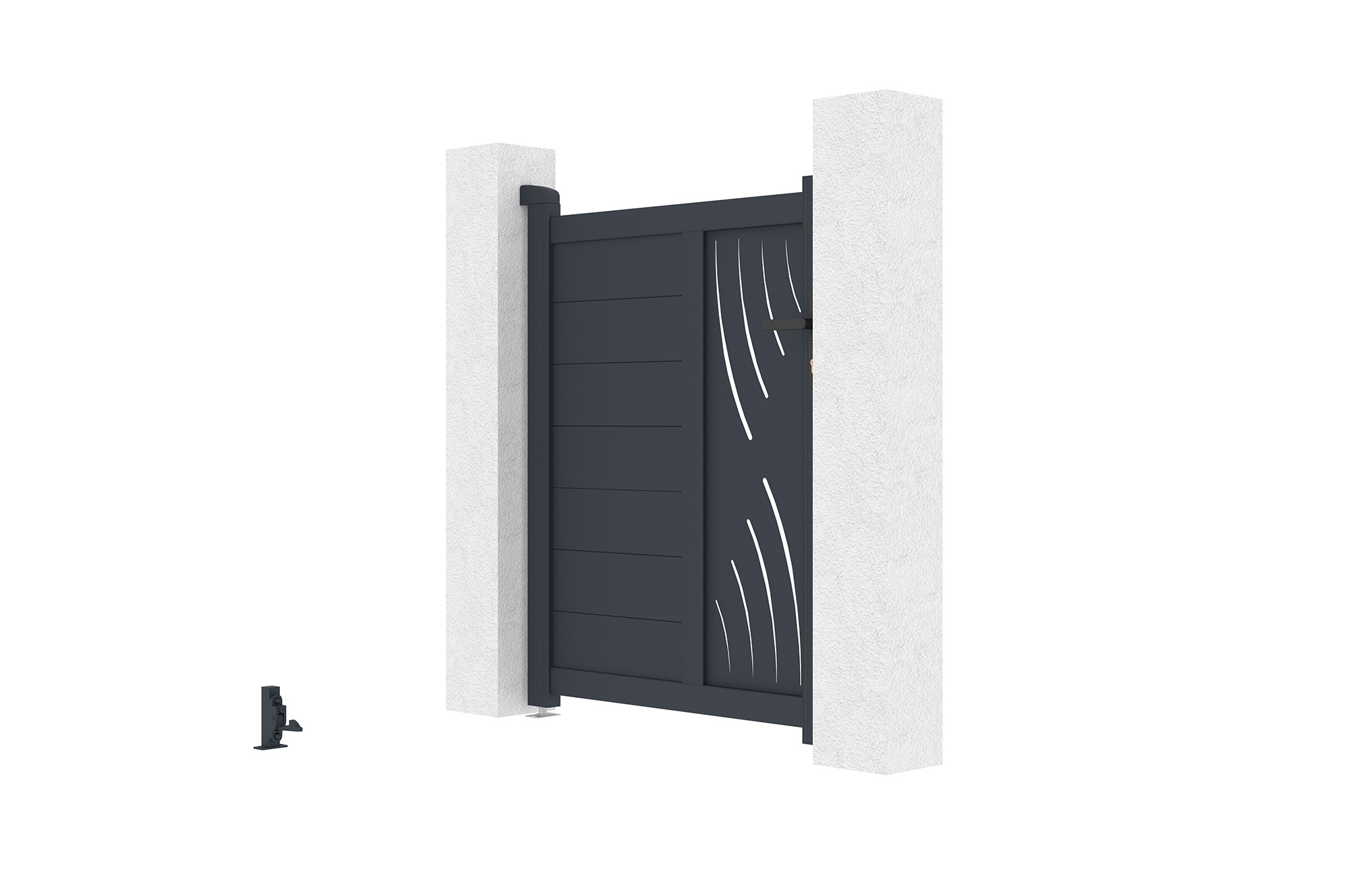 Cancello in alluminio grigio VELETA H.120cm 1m 7