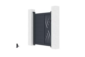 Graues Aluminiumtor 1m VELETA H.120cm 7
