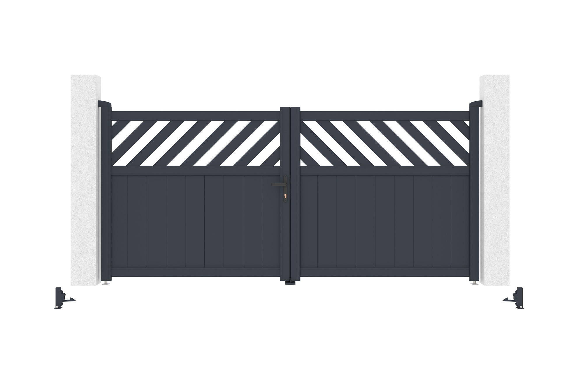 Portail battant 3m HELMIS H.140cm aluminium gris 6