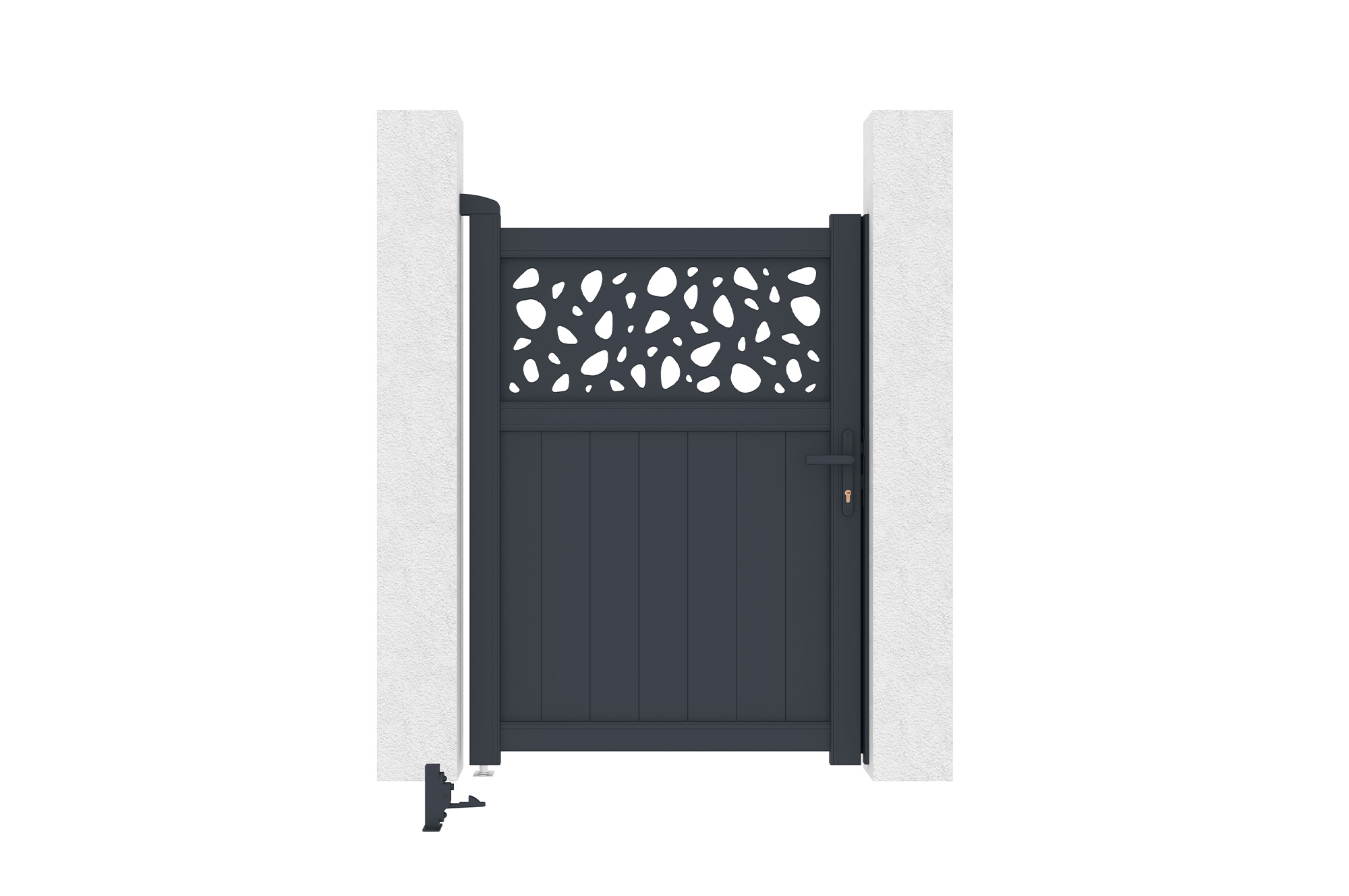 Křídlová brána 3m DOLOMITE SUNNY v. 140 cm šedý hliník + Brána 1m DOLOMITE SUNNY v. 140 cm šedý hliník 16