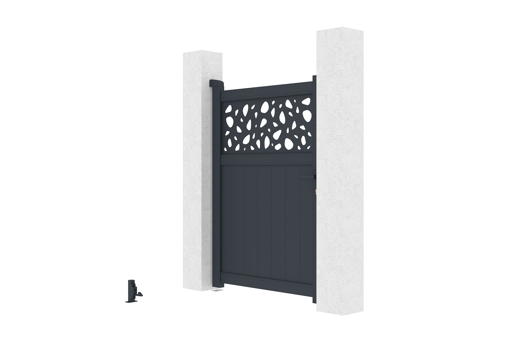 Křídlová brána 3m DOLOMITE SUNNY v. 140 cm šedý hliník + Brána 1m DOLOMITE SUNNY v. 140 cm šedý hliník 17