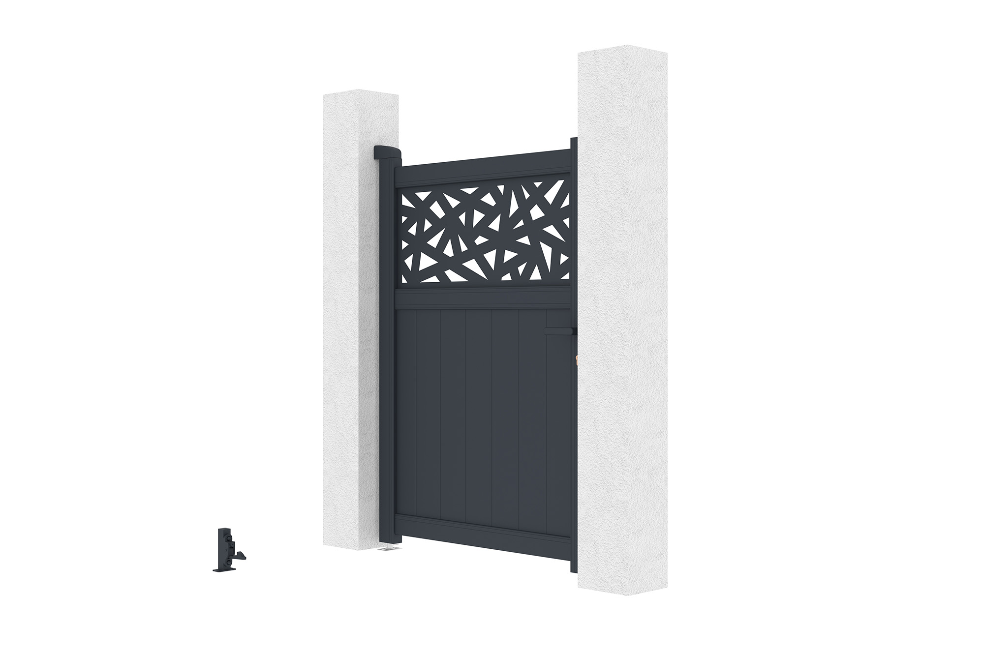 Gate 1m adjustable in width DOLOMITE RUIVO H.140cm gray aluminum 6