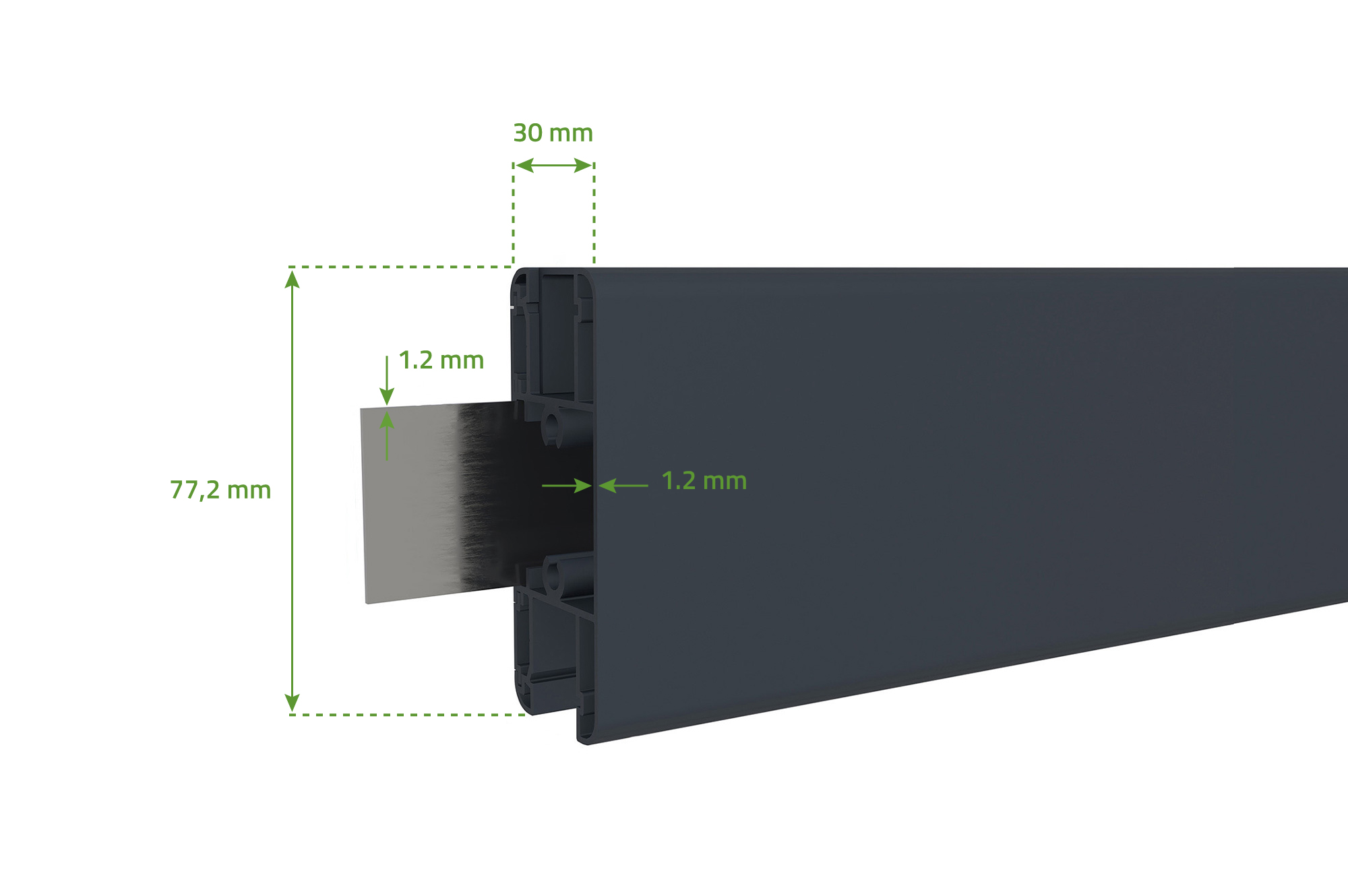 Gate 1m adjustable in width DOLOMITE RUIVO H.140cm gray aluminum 9
