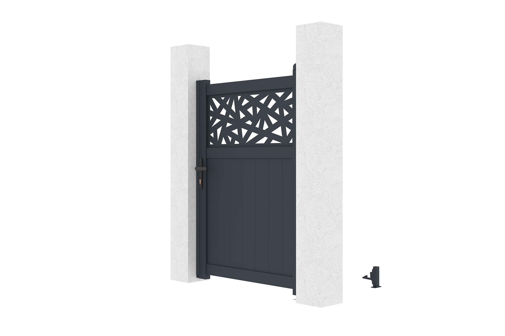 Gate 1m adjustable in width DOLOMITE RUIVO H.140cm gray aluminum 3