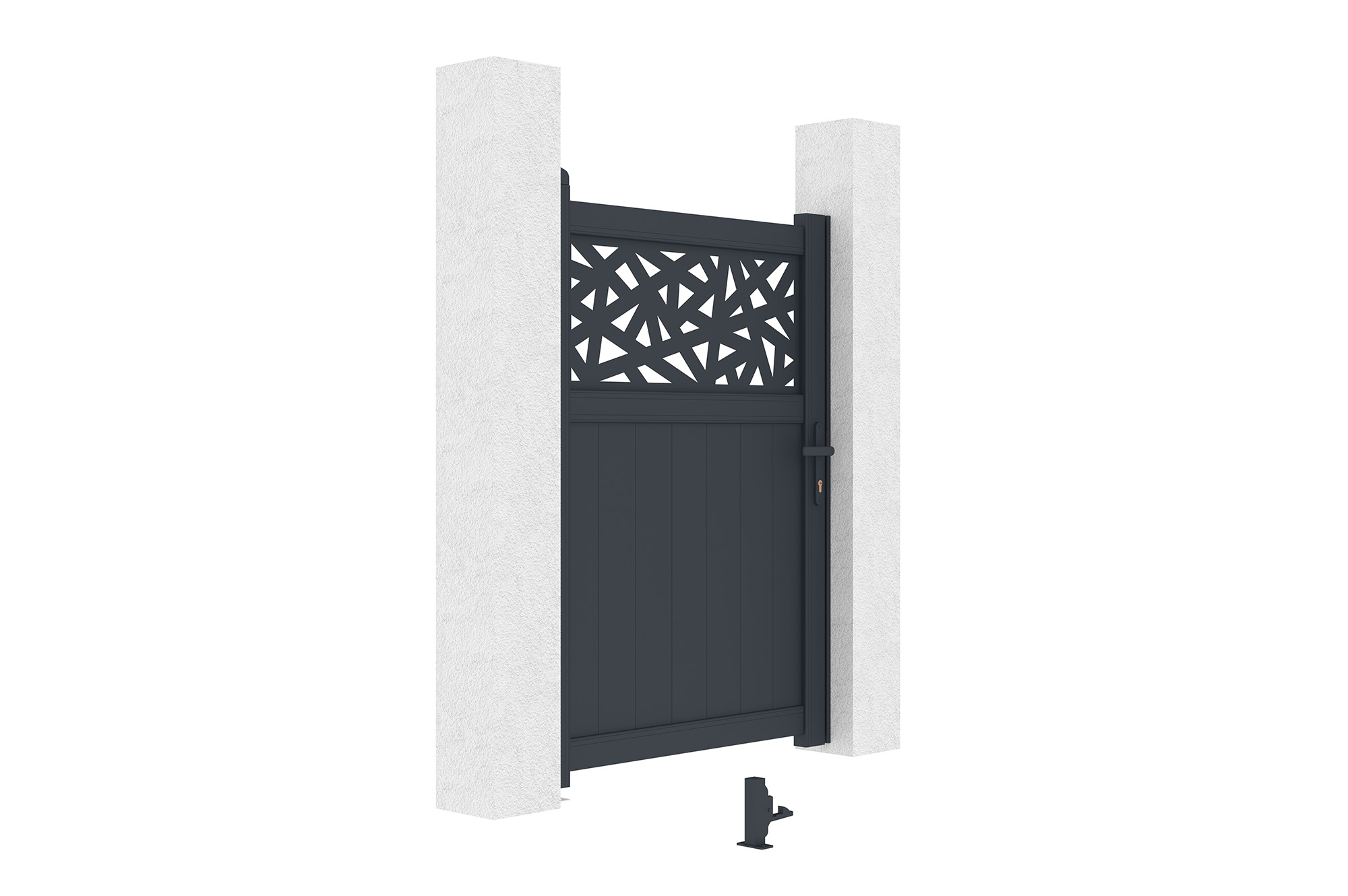 Gate 1m adjustable in width DOLOMITE RUIVO H.140cm gray aluminum 7