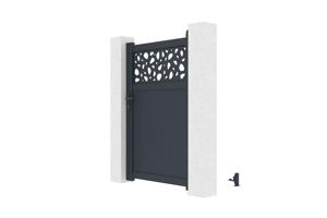 Portillon 1m ajustable en largeur DOLOMITE SUNNY H.160cm aluminium gris 2
