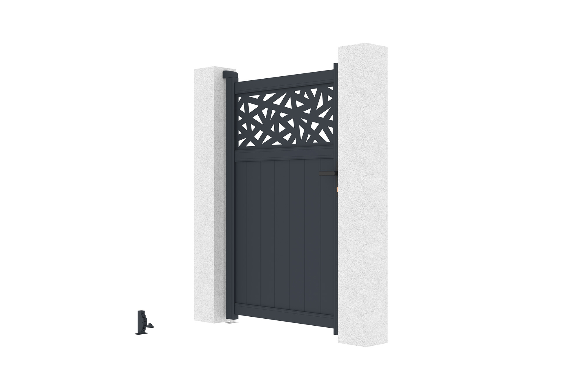 Grindar 1m DOLOMITE RUIVO H.160cm grå aluminium 6