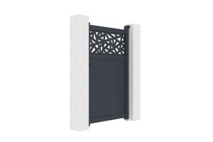 Portail coulissant 5m DOLOMITE RUIVO H.160cm aluminium gris + Portillon 1m DOLOMITE RUIVO H.160cm aluminium gris 13