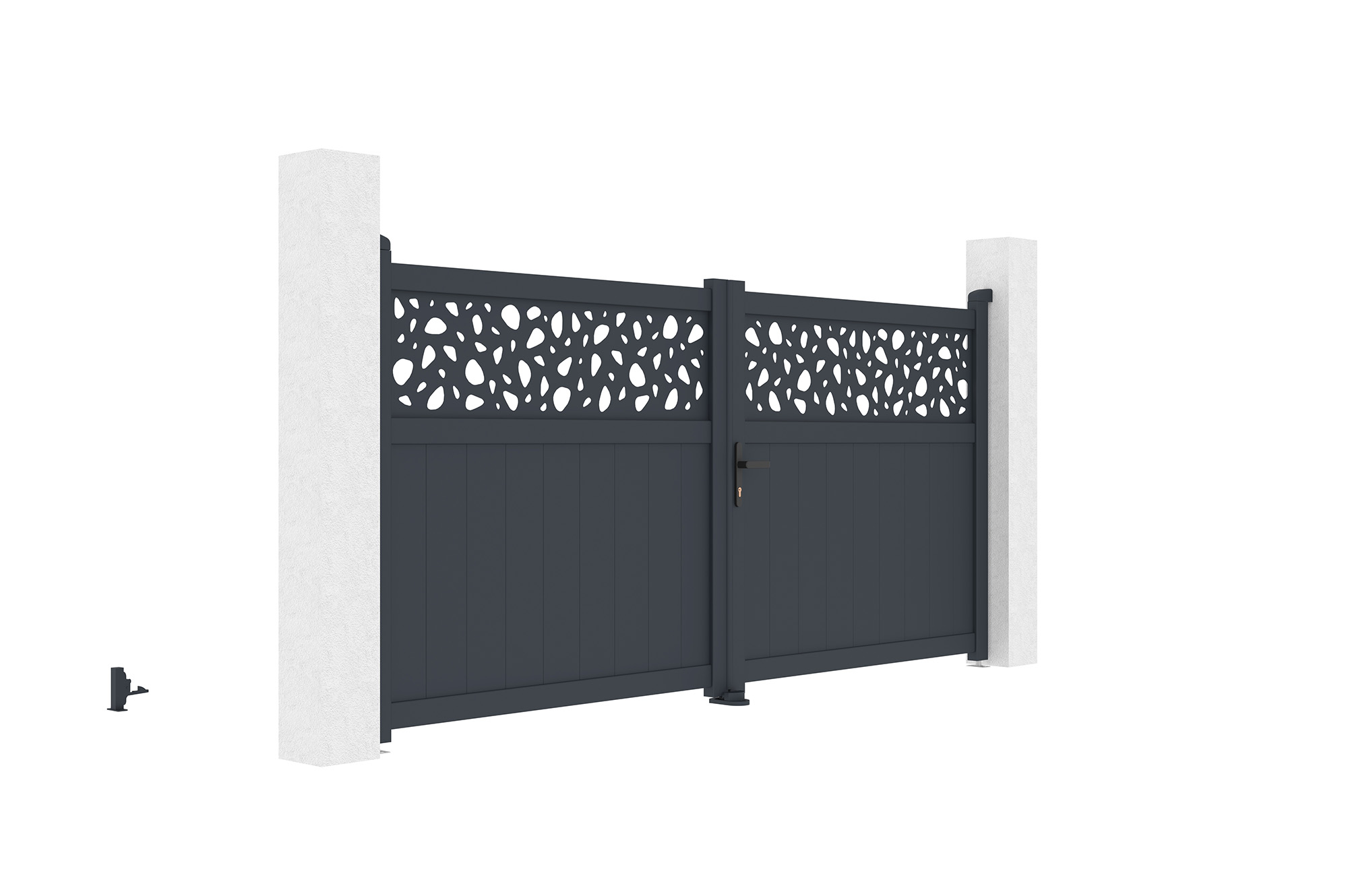 3m DOLOMITE SUNNY svänggrind, 140cm hög, grå aluminium 3