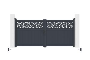 DOLOMITE SUNNY draaipoort met verstelbare breedte van 3 meter, 140 cm hoog, grijs aluminium 5