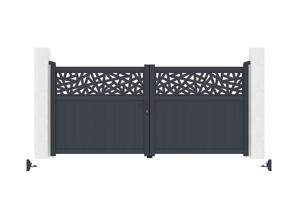 Swing gate 3m DOLOMITE RUIVO H.140cm gray aluminum 5