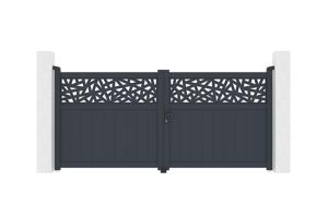 Πόρτα αιώρησης 3m DOLOMITE RUIVO H.140cm γκρι αλουμίνιο main image