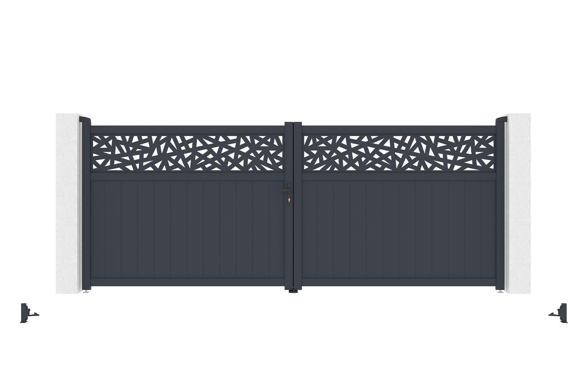 Brána křídlová 4m DOLOMITE RUIVO V.160cm šedý hliník 5