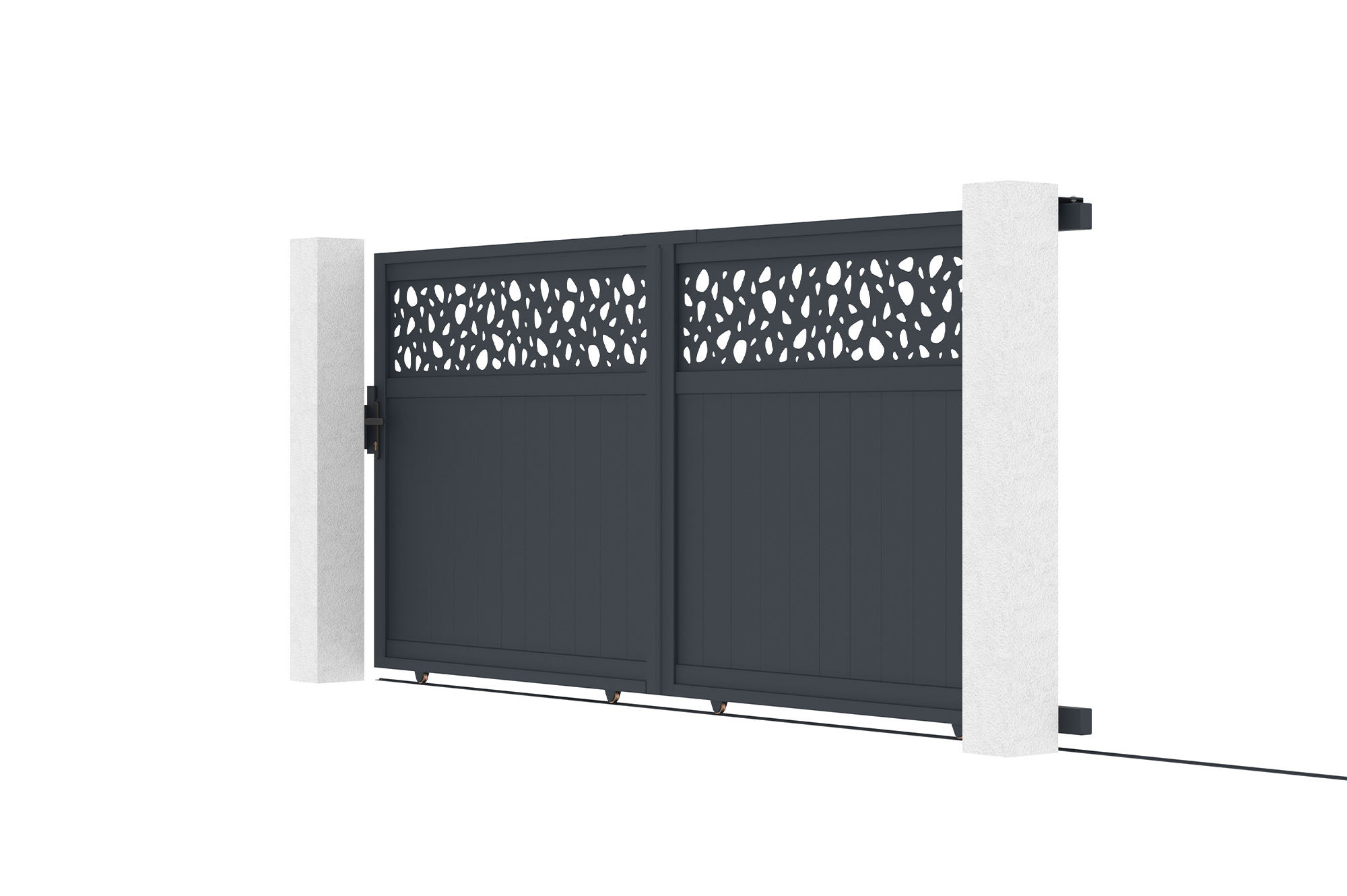 Skjutgrind 3,7m DOLOMITE SUNNY H.160cm aluminiumgrå 2