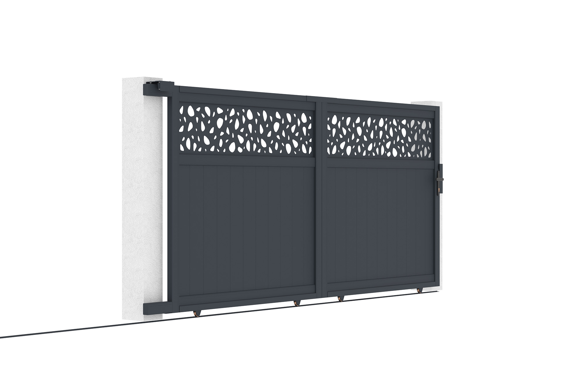 Skjutgrind 3,7m DOLOMITE SUNNY H.160cm aluminiumgrå 7