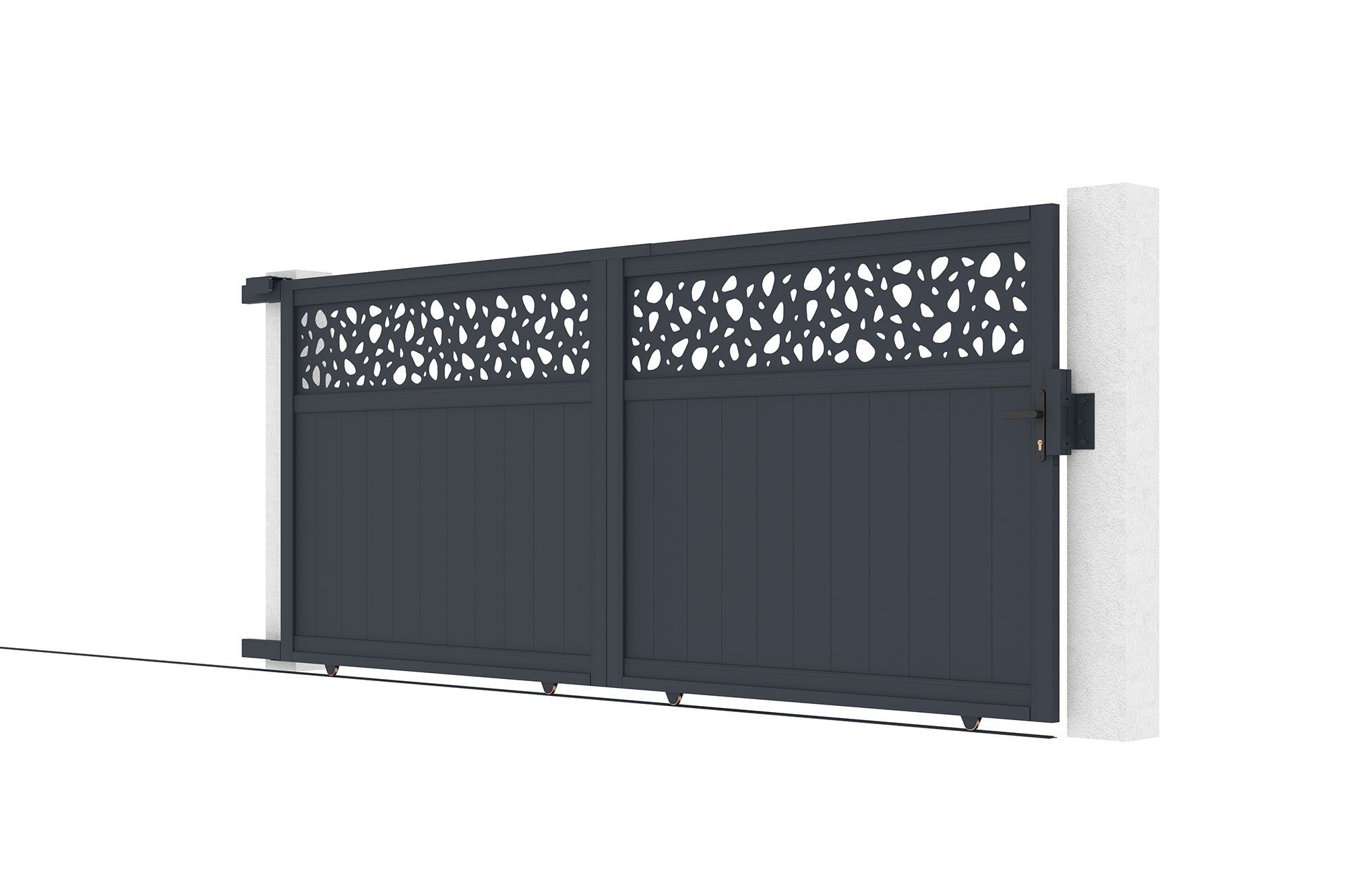 Skjutgrind 3,7m DOLOMITE SUNNY H.160cm aluminiumgrå 6