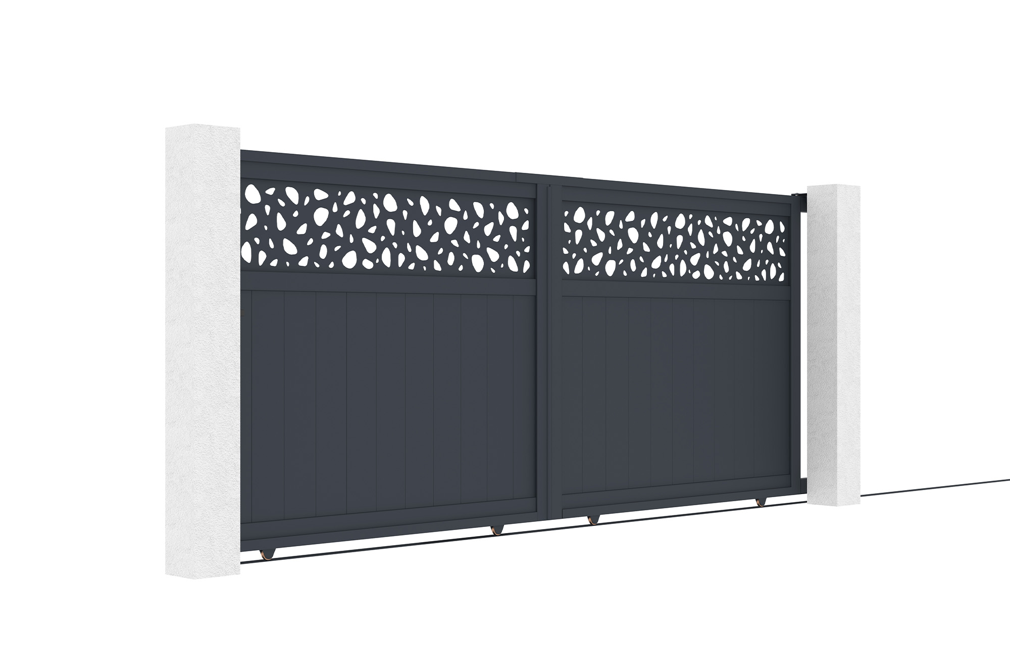 Skjutgrind 3,7m DOLOMITE SUNNY H.160cm aluminiumgrå 3