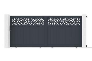 Sliding gate 3.7m DOLOMITE SUNNY H.160cm aluminium grey main image