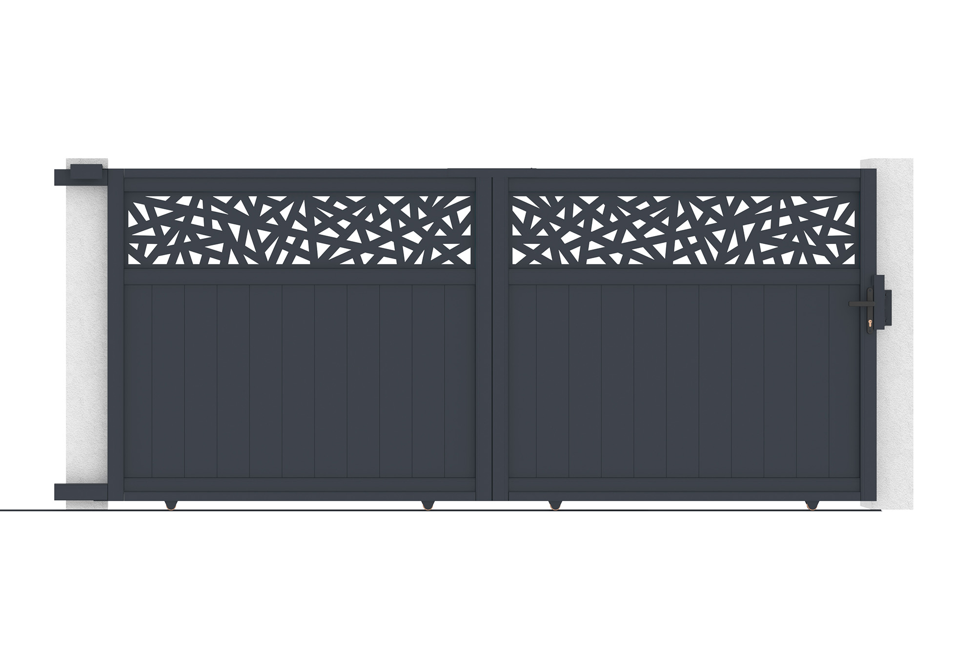 Brána posuvná 3,7m DOLOMITE RUIVO V.160cm šedý hliník 5