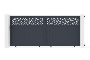 Sliding gate 3.7m DOLOMITE RUIVO H.160cm gray aluminum main image