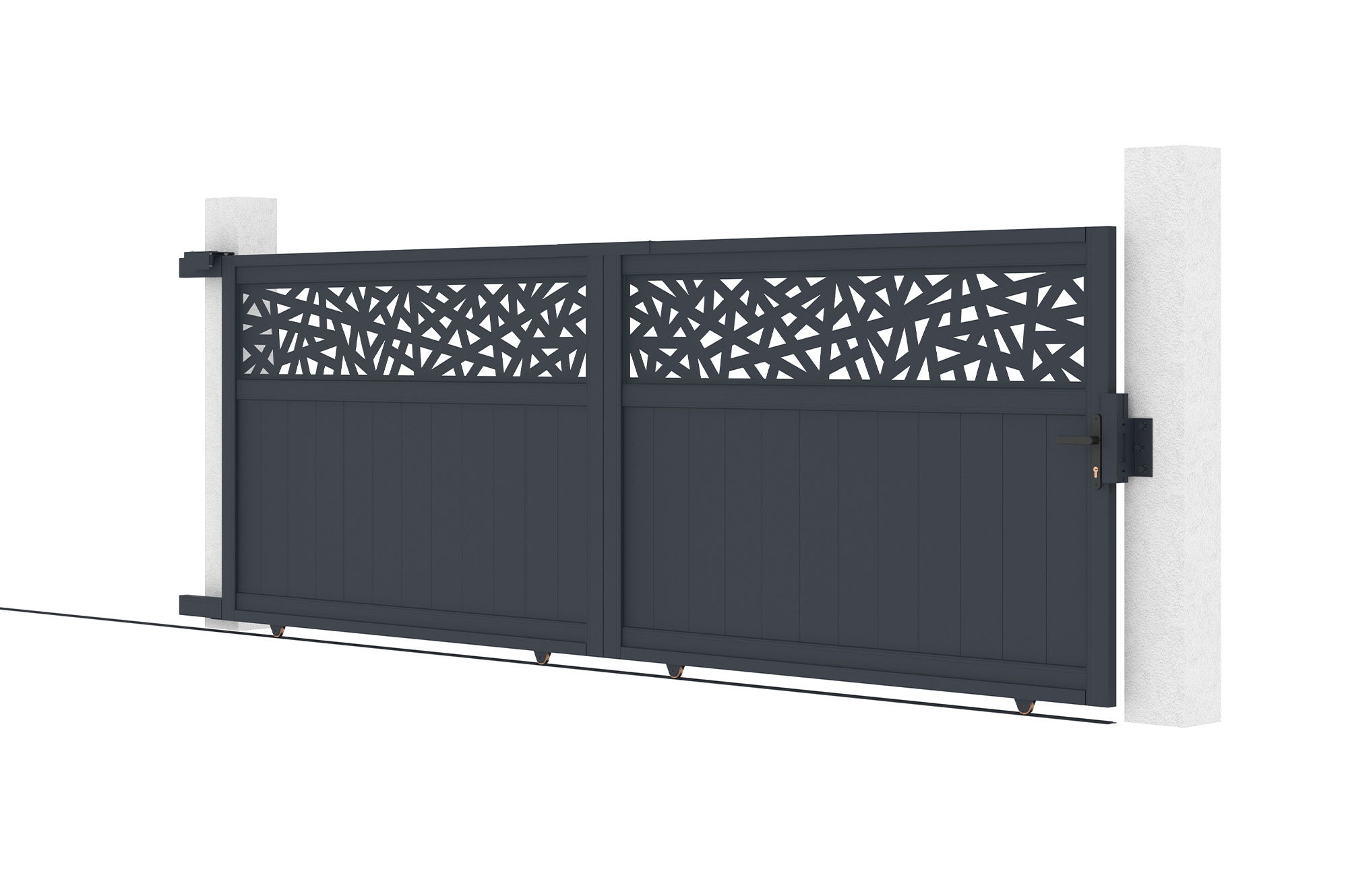 Schuifpoort 4m DOLOMITE RUIVO H.140cm grijs aluminium 6