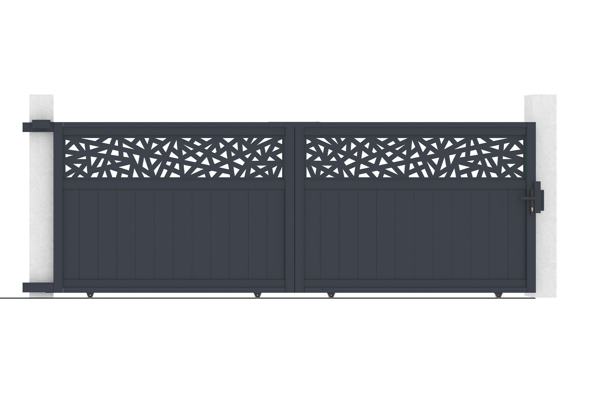 Schuifpoort 4m DOLOMITE RUIVO H.140cm grijs aluminium 5