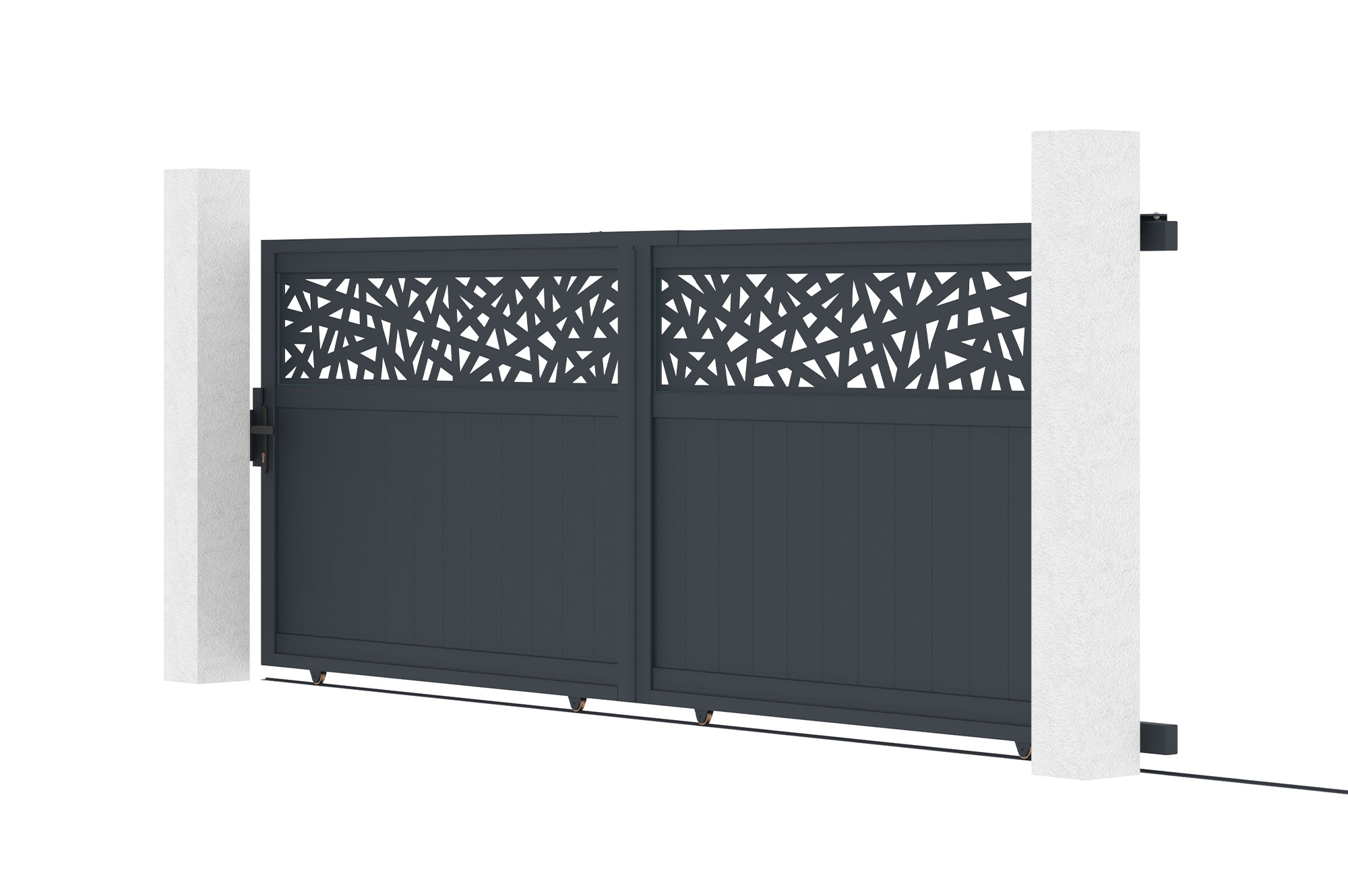 Schuifpoort 4m DOLOMITE RUIVO H.140cm grijs aluminium 2