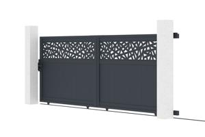 Schuifpoort 4m DOLOMITE RUIVO H.140cm grijs aluminium 2