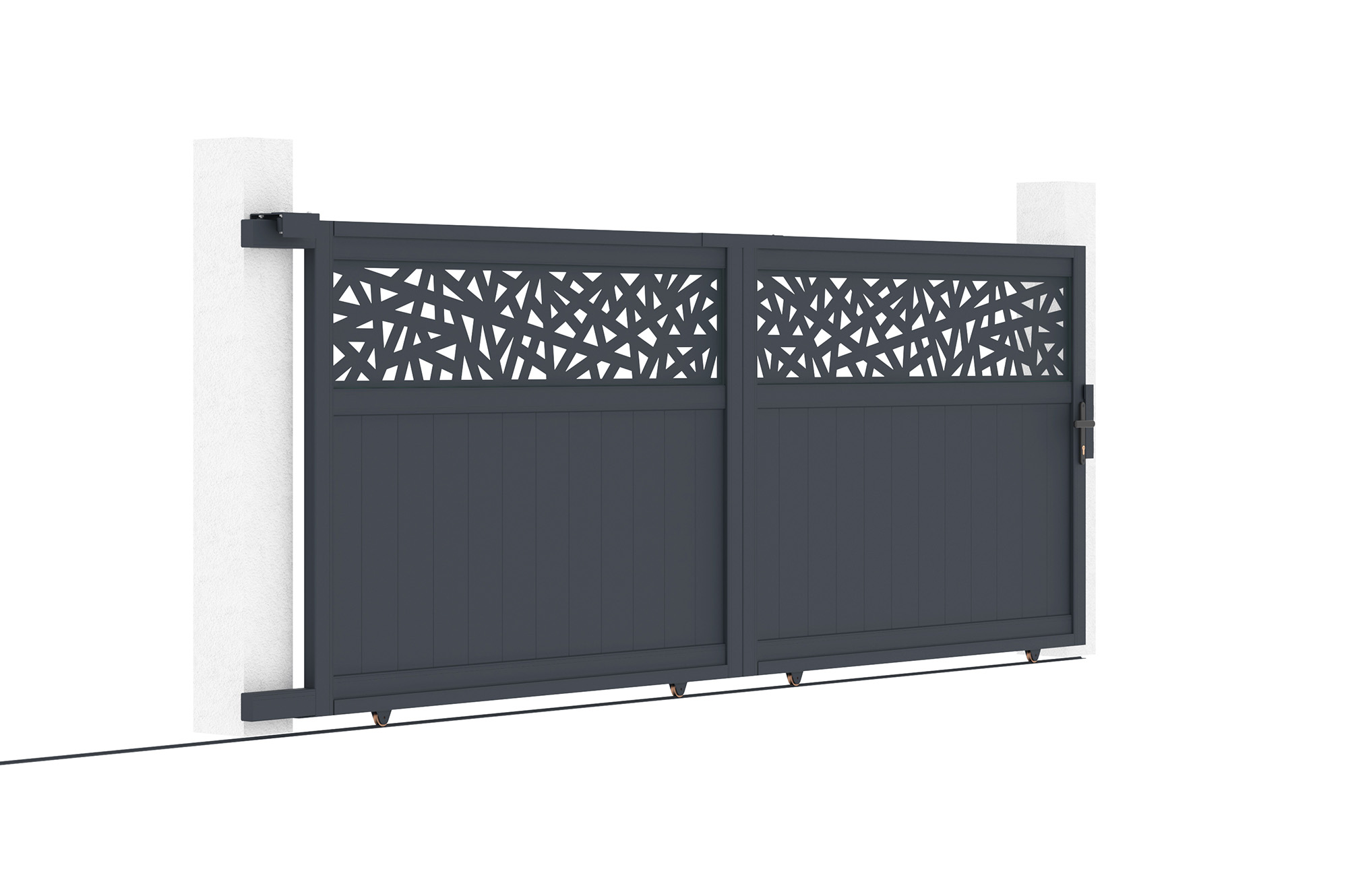 Schuifpoort 4m DOLOMITE RUIVO H.140cm grijs aluminium 7