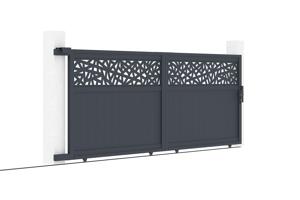 Schuifpoort 4m DOLOMITE RUIVO H.140cm grijs aluminium 7