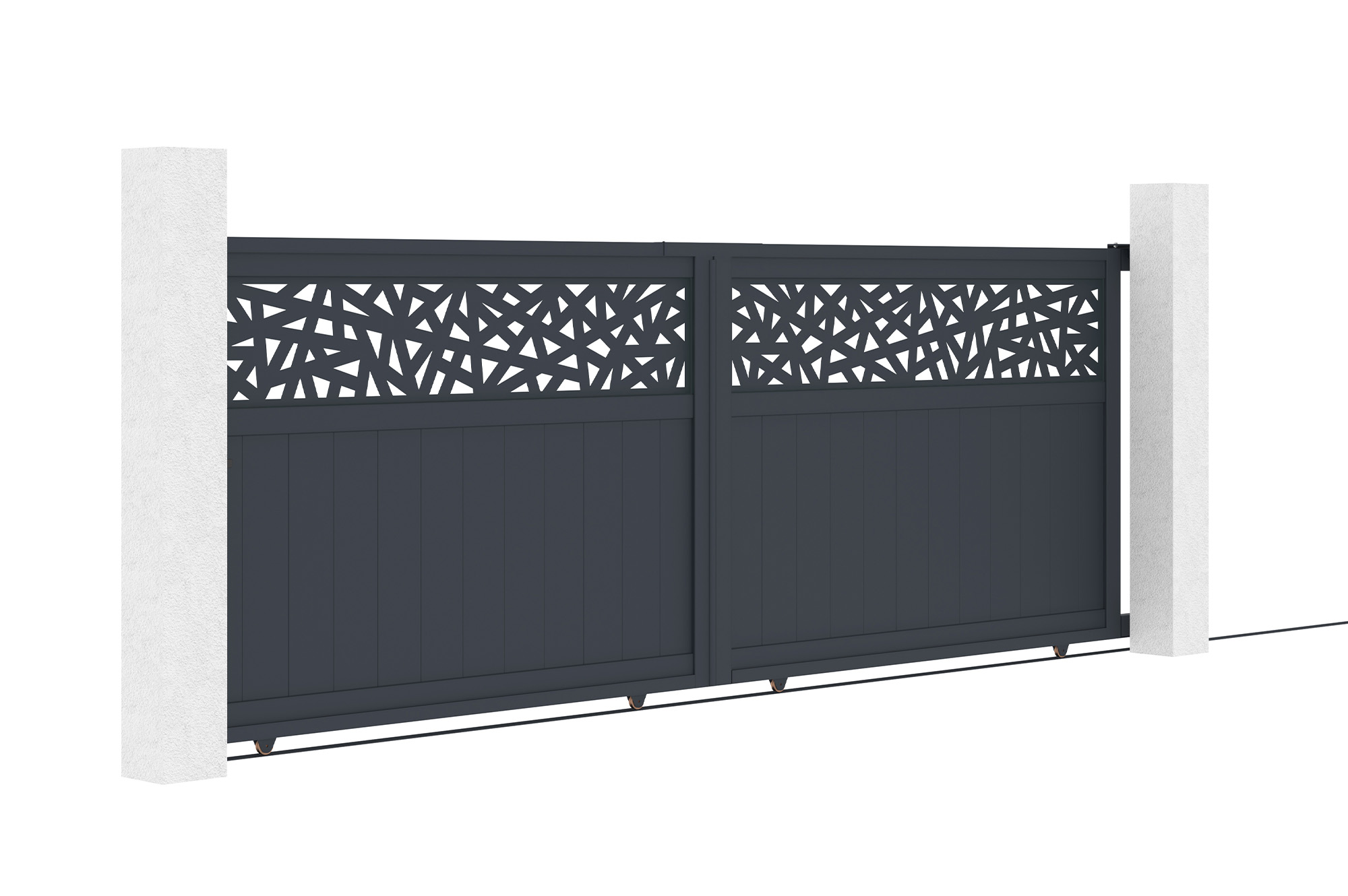 Schuifpoort 4m DOLOMITE RUIVO H.140cm grijs aluminium 3