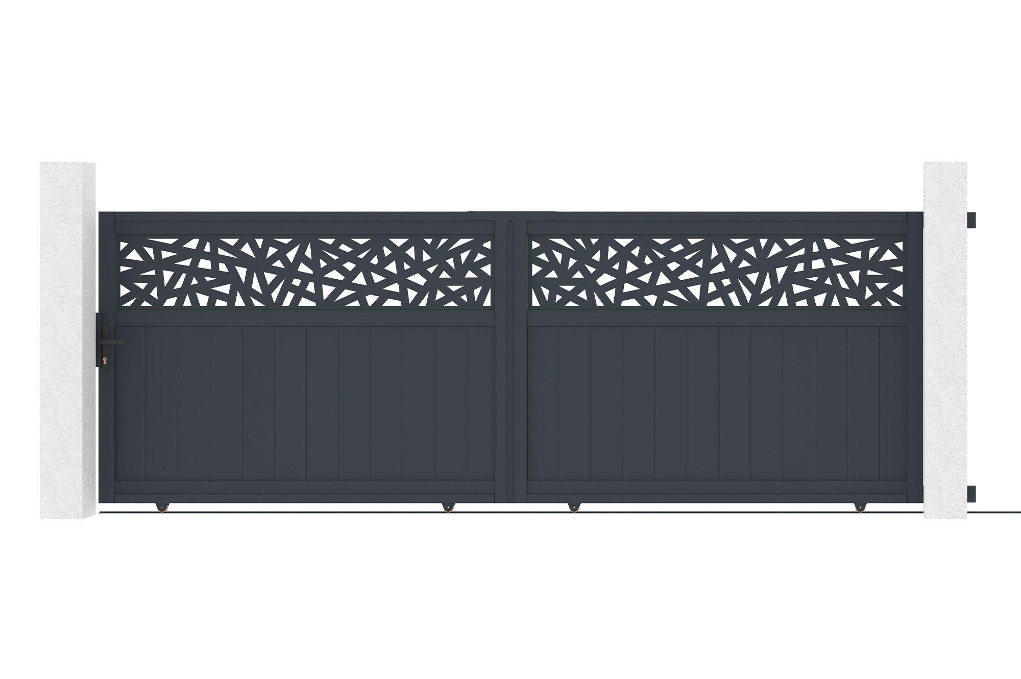 Schuifpoort 4m DOLOMITE RUIVO H.140cm grijs aluminium main_image