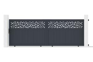 Συρόμενη πύλη 4m DOLOMITE RUIVO H.140cm γκρι αλουμίνιο main image