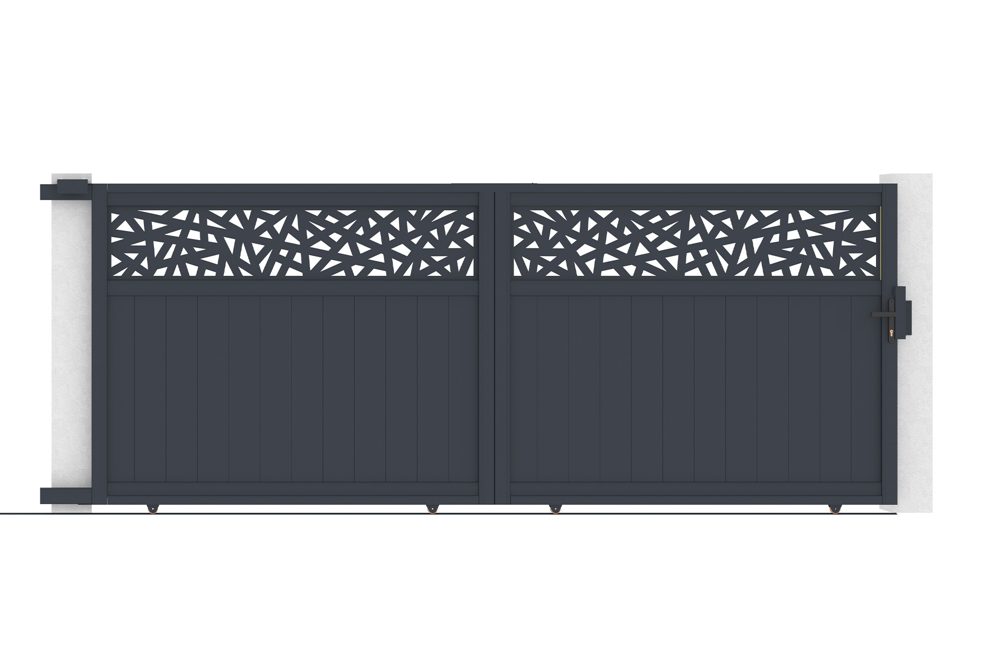 4m DOLOMITE RUIVO sliding gate, 160cm high, grey aluminum 5