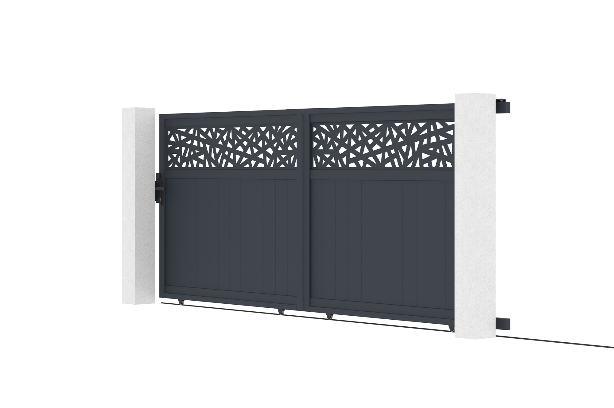 4m DOLOMITE RUIVO sliding gate, 160cm high, grey aluminum 2