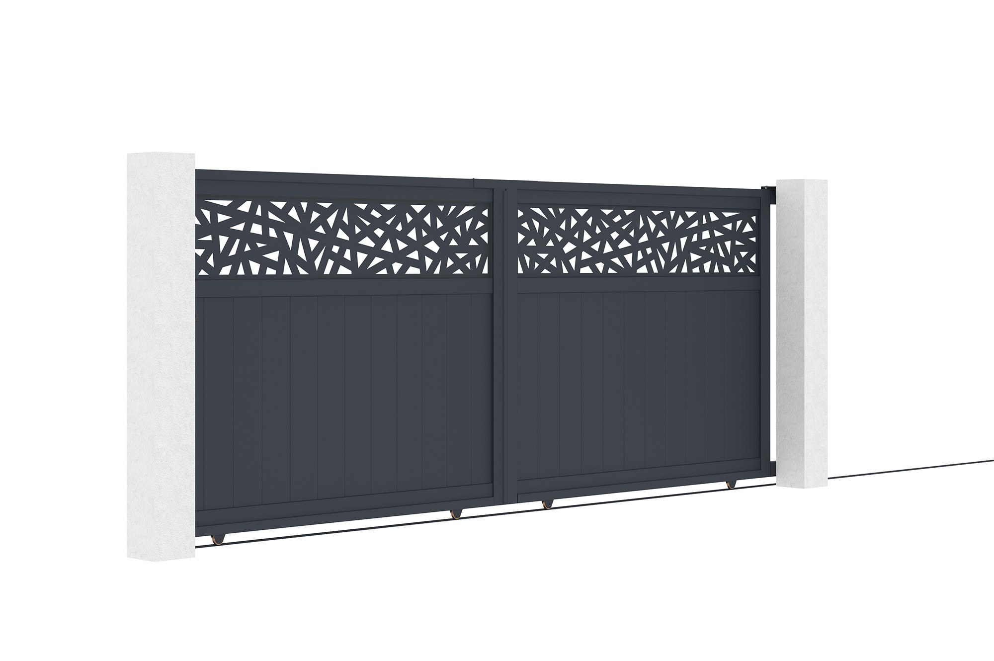 4m DOLOMITE RUIVO sliding gate, 160cm high, grey aluminum 3