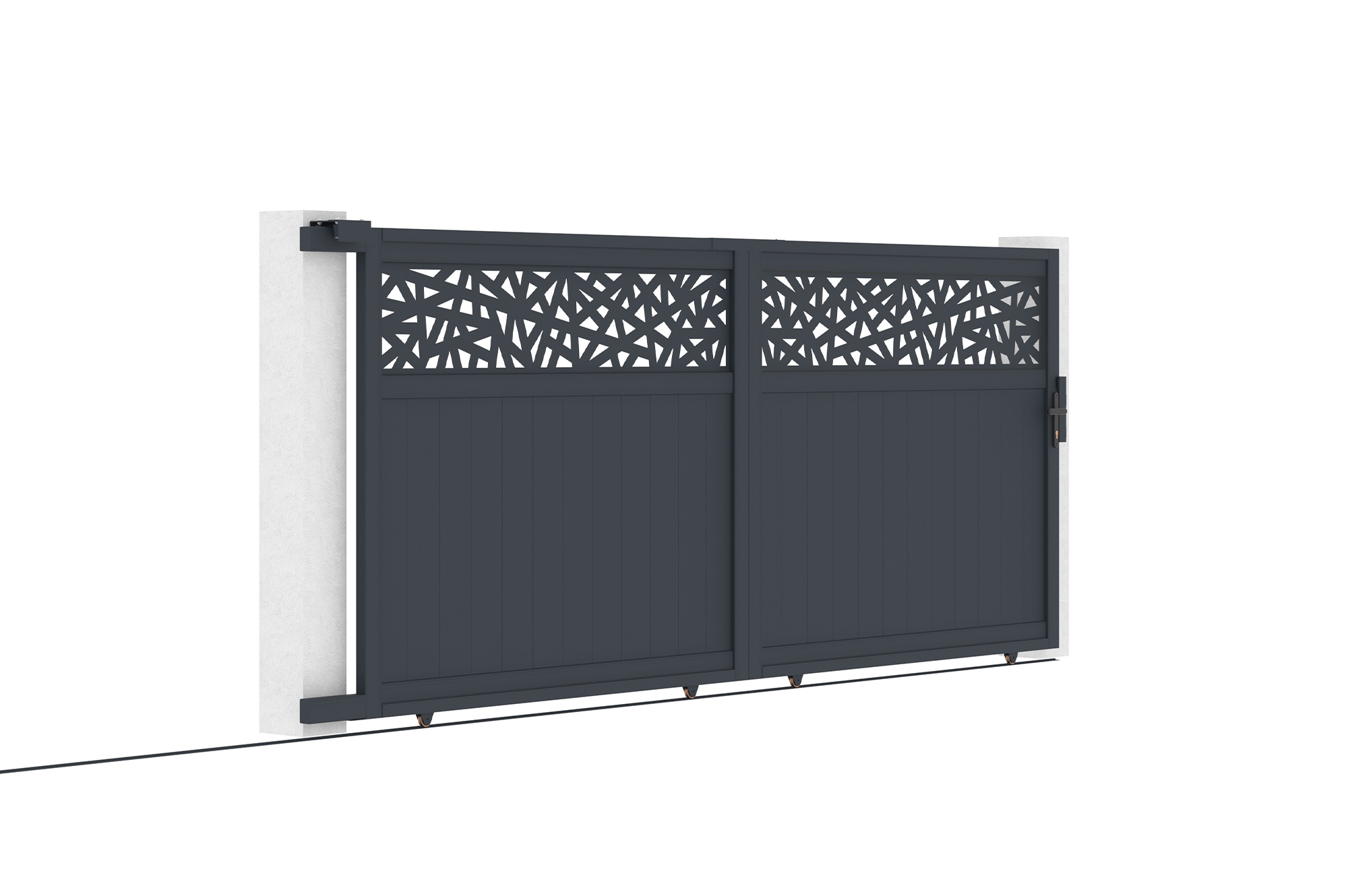 4m DOLOMITE RUIVO sliding gate, 160cm high, grey aluminum 7