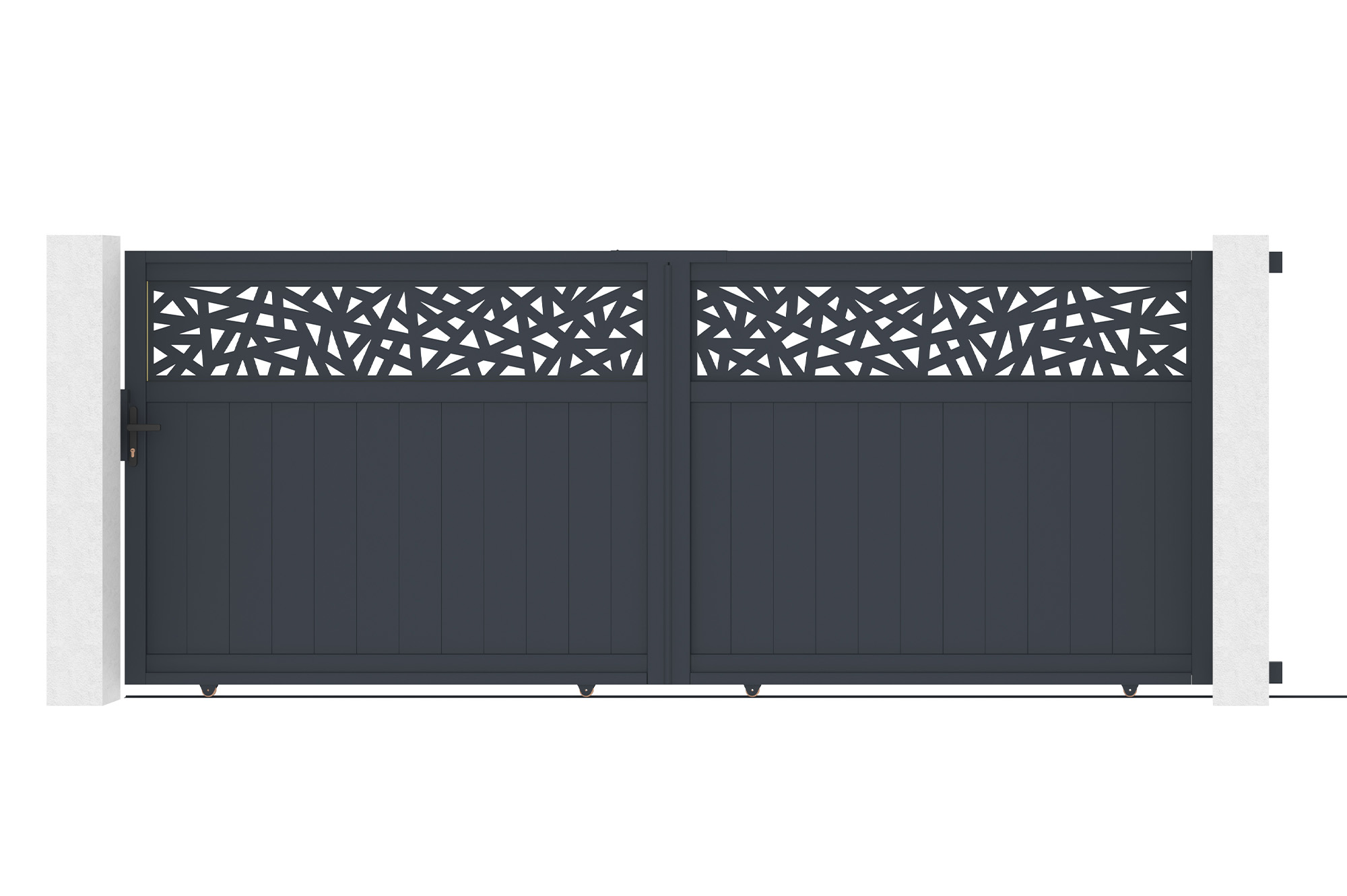 4m DOLOMITE RUIVO sliding gate, 160cm high, grey aluminum main_image