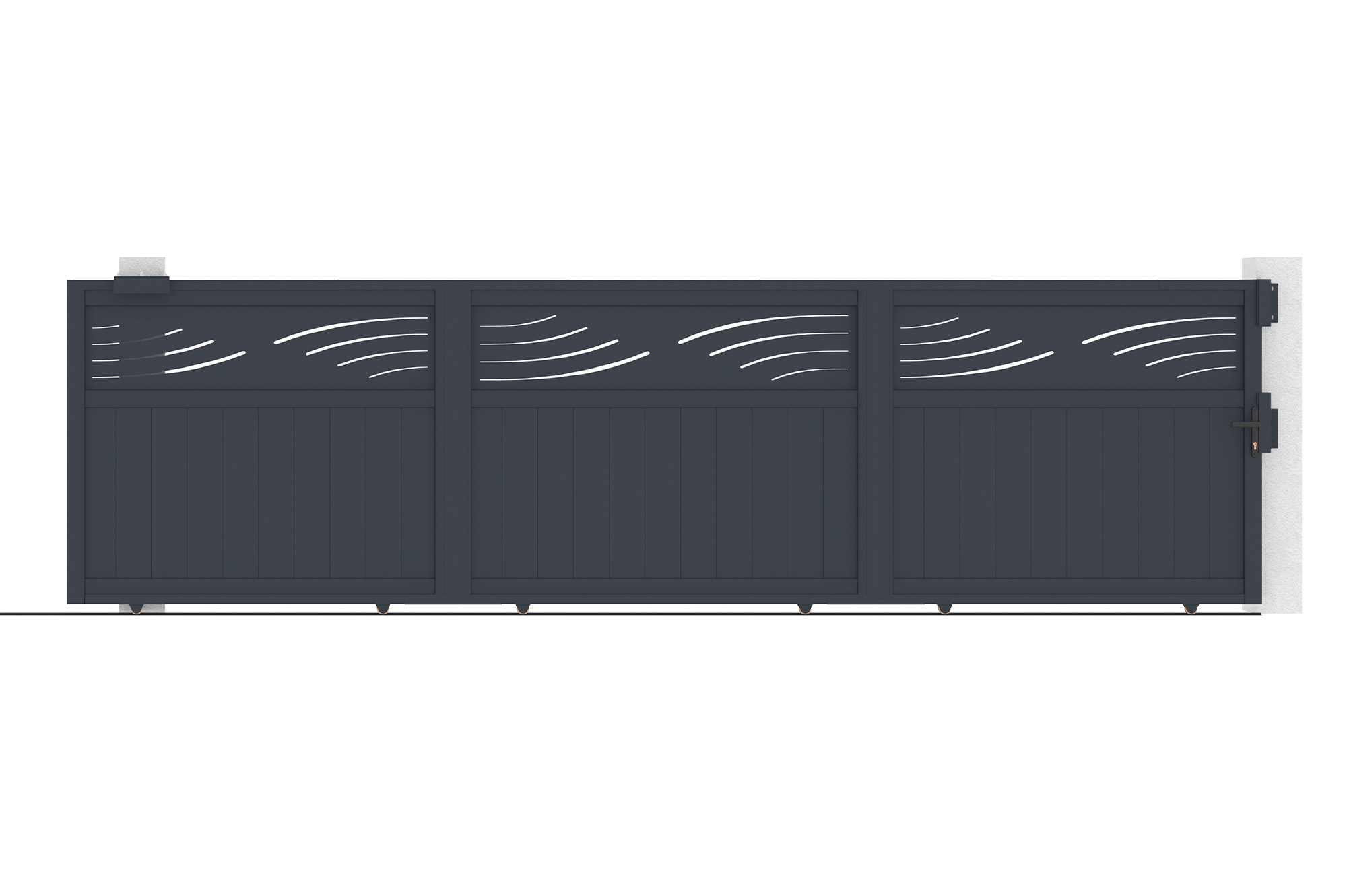HALTI 5 m-es tolókapu, 140 cm magas, szürke alumínium 5