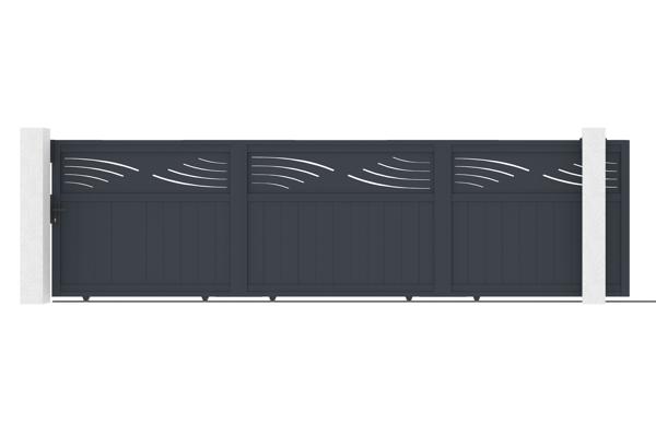 HALTI klizna vrata 5 m, visina 140 cm, sivi aluminij main image